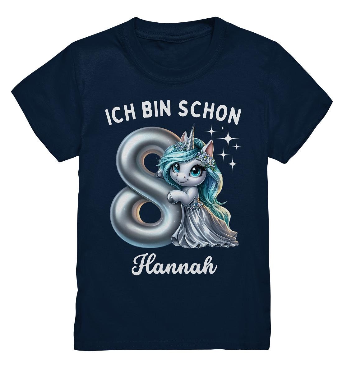 8. Geburtstag Mädchen T-Shirt, Ich Bin Schon 8 Einhorn Shirt, Personalisiert Mit Name von PIPAPOlifestyle
