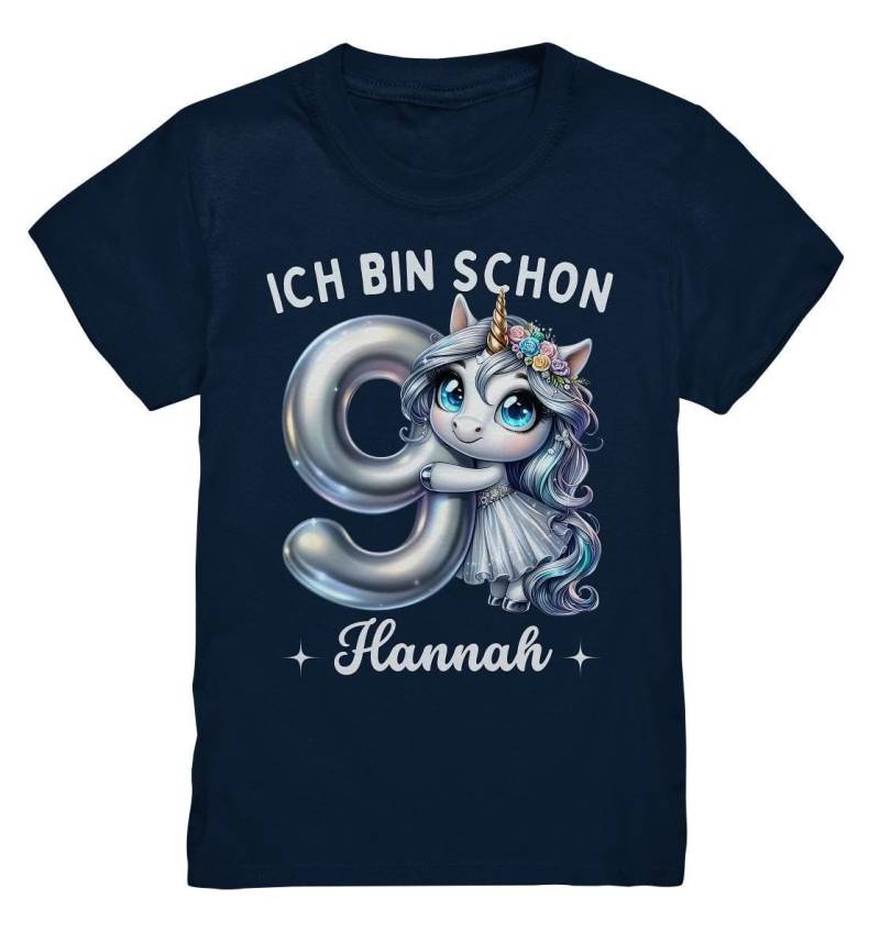 9. Geburtstag Mädchen T-Shirt, Ich Bin Schon 9 Einhorn Shirt, Personalisiert Mit Name von PIPAPOlifestyle