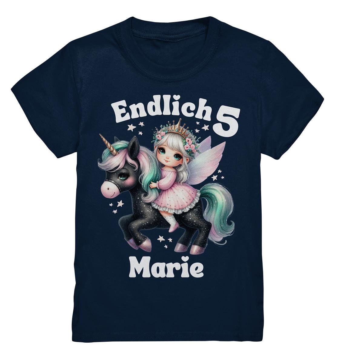 T-Shirt 5 Jahre Mit Name, 5. Geburtstag Mädchen Shirt Personalisiert, Endlich Geburtstagsshirt Name von PIPAPOlifestyle