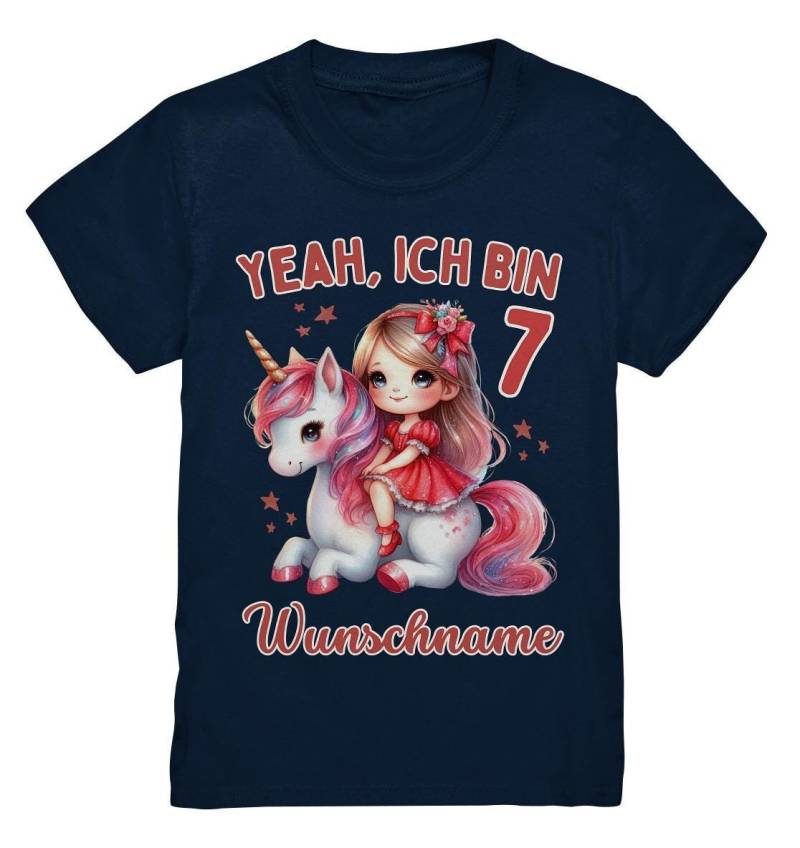 Yeah Ich Bin 7, Personalisiertes Mädchen T-Shirt Zum 7. Geburtstag Mit Einhorn Motiv von PIPAPOlifestyle
