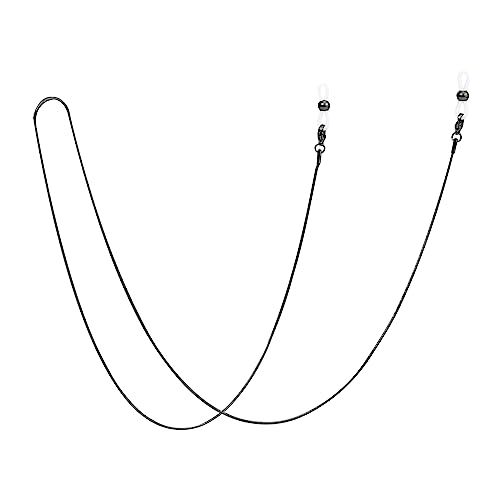PIPJOY Premium-Brillenkette aus Edelstahl, schmaler Sonnenbrillenhalter aus Titanlegierung, Brillenbandhalter um den Hals (Schwarz) von PIPJOY