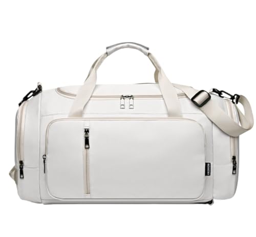 Leichte Reisetasche 20-Zoll-Oxford-Stoff-Reise-Kleidersack, Handgepäck-Kleidersack Für Damen-Sporttasche Sporttasche Gym (Color : White, Size : 53 * 24 * 24 cm) von PIPONS