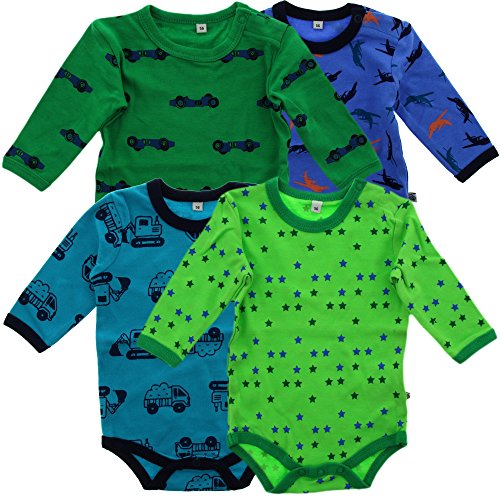 PIPPI Baby - Jungen Body LS AO-printed (4-pack) Formender Body, Dark Navy, 62 von PIPPI