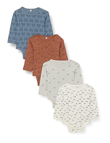 PIPPI Unisex Baby Body LS AO-printed (4-pack) Formender Body, Blue, 98 von PIPPI
