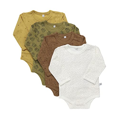 PIPPI Unisex Baby Body LS AO-printed (4-pack) Formender Body, Yellow, 92 von Pippi made with love