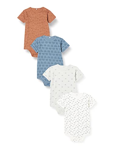 PIPPI Unisex Baby Body SS AO-printed (4-pack) Formender Body, Blue, 92 von Pippi made with love