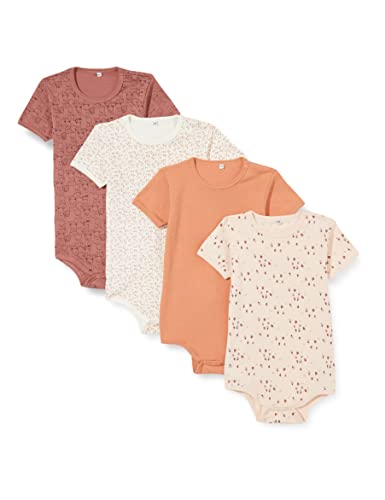 PIPPI Unisex Baby Body SS AO-printed (4-pack) Formender Body, Brown, 50 von PIPPI
