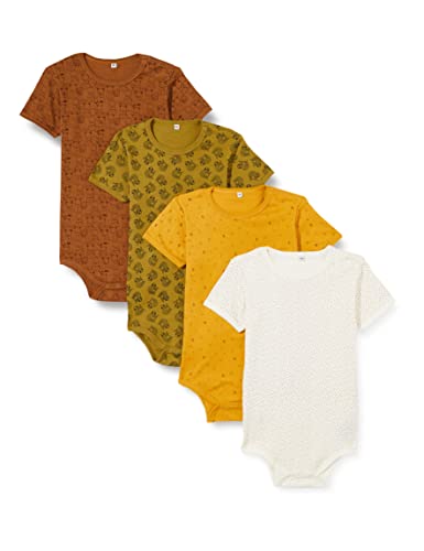 PIPPI Unisex Baby Body SS AO-printed (4-pack) Formender Body, Yellow, 104 von PIPPI