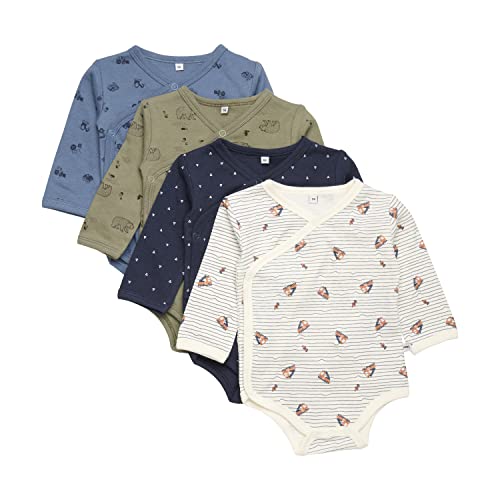 PIPPI Unisex Baby Body Wrap AO-printed (4-pack) Formender Body, 80 von PIPPI