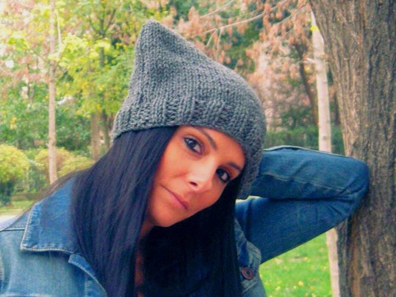 Gestrickte Katzenohren Mütze, Graue Wintermütze von PIQI