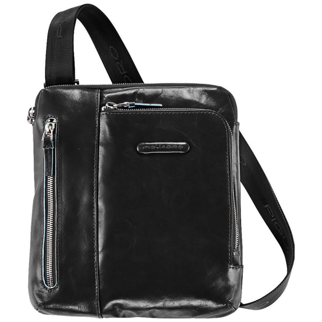 PIQUADRO - BLUE SQUARE Bodybag Borsello Piatto In Pelle N Nero Schwarz von PIQUADRO