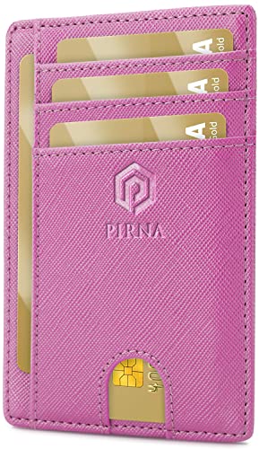 Slim Wallet Kreditkartenetui für Herren und Damen – Geldbörse Herren klein mit RFID Schutz – Mini Portemonnaie für Männer inklusive Portmonee und Geschenkbox – Rose von PIRNA