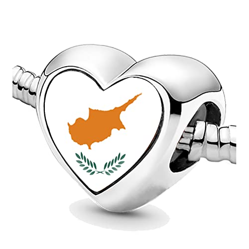 Bon4azuré Perlen für Armbänder Zypre Flagge Silber Charms für Frauen Perle Schmuck Geschenke für Mädchen von PIROIT