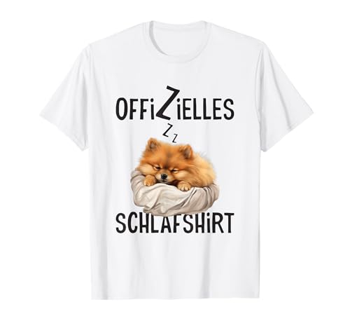 Hundebesitzer Langschläfer Geschenkidee Lustig Pomeranian Dog Offizielles Schlafshirt Mit Hund Zwergspitz T-Shirt Unisex-Kinder, Unisex-Erwachsene Weiß Klein von Hundebesitzer Langschläfer Geschenkidee Lustig