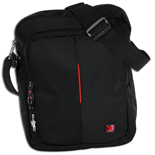 Travel N Meet Damen Herren Umhängetasche Tasche schwarz Polyester 25x8x32 OTD4207S Polyester Umhängetasche von PIROIT