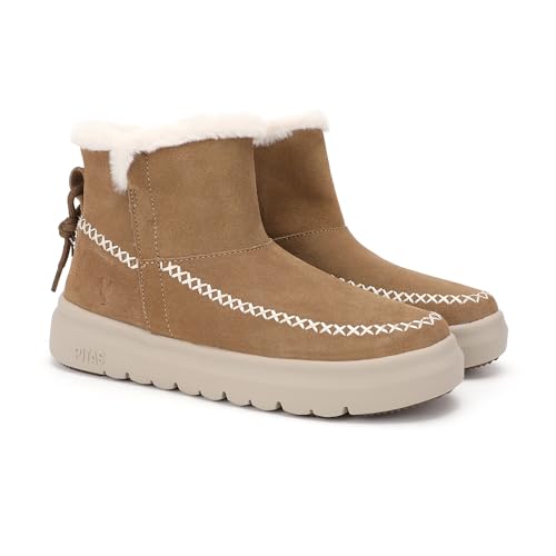 PITAS | DALE | Freizeitstiefel für Damen | Stadtstiefel | Winter-Bootsschuhe | Freizeitschuhe | Freizeit-Sneakers | Schuhe ohne Schnürsenkel | Walkinpitas-Schuhe | Camel | 38 von PITAS