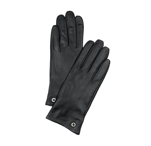 PITAS Damen Handschuhe | Leder Handschuhe Damen Winter | Hochwertige Schwarze Touchscreen Winterhandschuhe Damen | Elegante Schwarze Handschuhe (Schwarze, M) von PITAS