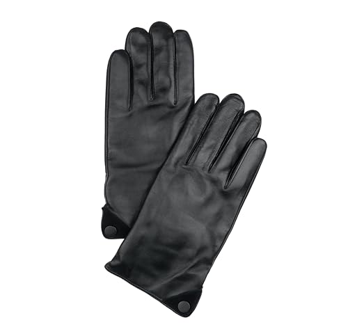PITAS Lederhandschuhe Herren | Winterhandschuhe Herren | Schwarze Handschuhe mit Touchscreen-Funktion | Outdoor Handschuhe (Schwarze, L) von PITAS