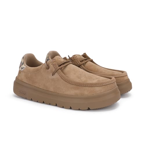 PITAS Lyon Damen-Mokassins | Bootsschuhe für den Winter | Schuhe ohne Schnürsenkel | Freizeitschuhe | Freizeitschuhe | Walkin-Schuhe pitas, Camel, 38 EU von PITAS