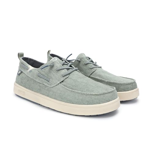 PITAS | Maui Flax | Herren Mokassins | Flache Slipper für Männer | Slip on Loafer | Sneakers | Schlupfschuhe | Freizeitschuhe | Walkinpitas Schuhe | Grün 43 von PITAS