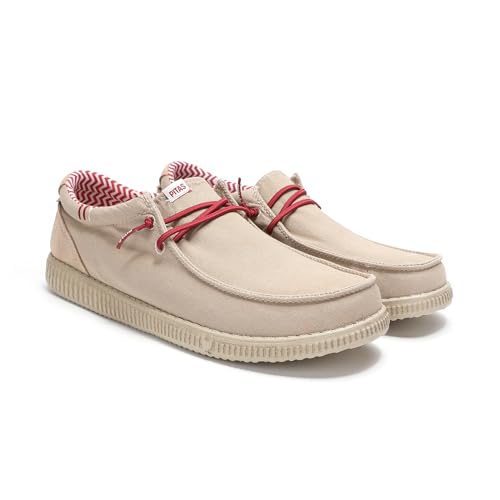 PITAS | WP150 LEDRO | Herren Mokassins | Flache Slipper für Männer | Slip on Loafer | Sneakers | Schlupfschuhe | Freizeitschuhe | Walkinpitas Schuhe | Beige 41 von PITAS