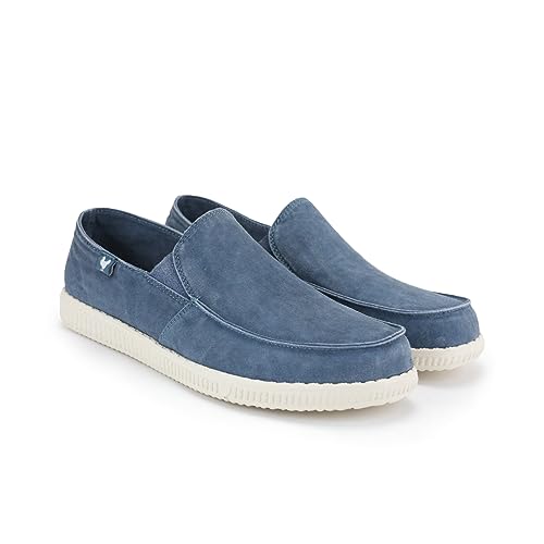 PITAS | WP150 Slip ON Washed | Herren Mokassins | Flache Slipper für Männer | Slip on Loafer | Sneakers | Schlupfschuhe | Freizeitschuhe | Walkinpitas Schuhe | Blau 42 von PITAS