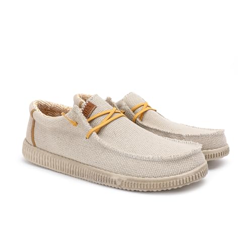 PITAS | WP150 Steve | Herren Mokassins | Flache Slipper für Männer | Slip on Loafer | Sneakers | Schlupfschuhe | Freizeitschuhe | Walkinpitas Schuhe | Beige 40 von PITAS