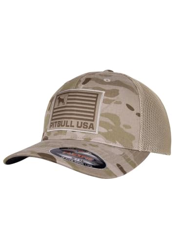PITBULL Baseballkappe Full Cap Schirmmützen Kappe mit Schirm Herren & Damen USA Die Mütze mit gebogenem Schirm Tarnung L/XL von PITBULL