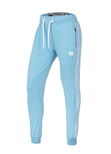 PITBULL Damen Jogginghose Frauen Trainingshose Bequeme Frauen Jogginghosen Jacquard-Streifen Pit Bull West Coast French Terry Judith Sweatpants Sporthose Fitnesshose Joggen Hosen S von PITBULL