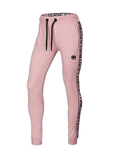 PITBULL Damen Jogginghose Frauen Trainingshose Bequeme Frauen Jogginghosen Jacquard-Streifen Pit Bull West Coast French Terry Judith Sweatpants Sporthose Fitnesshose Joggen Hosen S von PITBULL