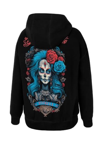 PITBULL Damen Kapuzenpullover Übergroßer Frauen Hoodie im Oversize-Stil Santa-Mu Sweatshirts mit Kapuze Große, auffällige Drucke M von PITBULL