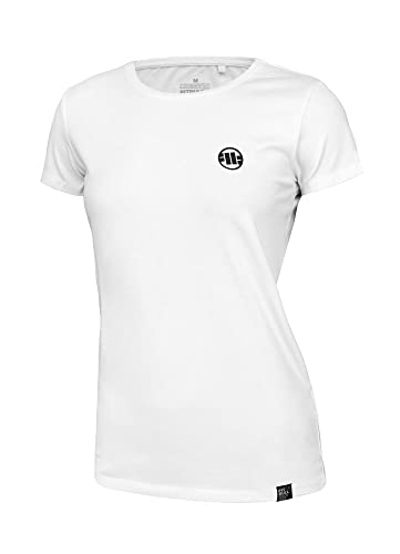 PITBULL Damen T-Shirt Pit Bull West Coast Schlanke Passform Small Logo Kurzarm Basic T-Shirts S Weiß von PITBULL