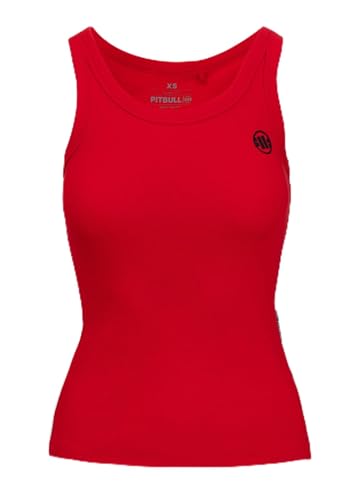 PITBULL Damen Tank Top Rib Layla II Figurbetontes RIPP Top Rundhals Sportliches Basic mit Logo Streetwear Freizeitshirt Sport Top Frauen Tanktop von PITBULL