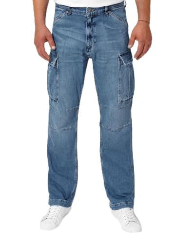 PITBULL Herren Cargo Jeans Classic Wash Deerhorn Praktische und Bequeme Cargo-Hosen Cargohose Jeanshosen Hosen Hose Jeans Bojohose Herren 36/34 von PITBULL