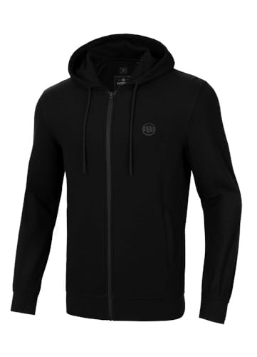 PITBULL Herren Kapuzenpulli mit Reißverschluss Dünner Hoodie mit Zip Kapuzenpullover Zipper Pit Bull West Coast Pique Rockey Sweatshirt Langarm T-Shirt Hoody S von PITBULL