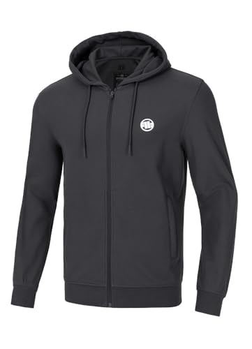 PITBULL Herren Kapuzenpulli mit Reißverschluss Dünner Hoodie mit Zip Kapuzenpullover Zipper Pit Bull West Coast Pique Rockey Sweatshirt Langarm T-Shirt Hoody XL von PITBULL