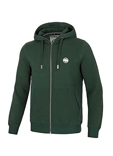 PITBULL Herren Kapuzenpullover mit Reißverschluss Sweatshirts Kapuzenpulli Small Logo Hoodie Zip Basic Zipper Baumwolle XXL von PITBULL