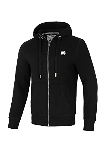 PITBULL Herren Kapuzenpullover mit Reißverschluss Sweatshirts Kapuzenpulli Small Logo Hoodie Zip Basic Zipper Baumwolle XXL von PITBULL