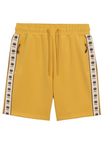 PITBULL Herren Shorts Oldschool Powers Retro Sporthose Polyester mit Jacquard-Seitenstreifen, Reißverschlusstaschen, Regular Fit Trainingshose, Kurzhose, von PITBULL