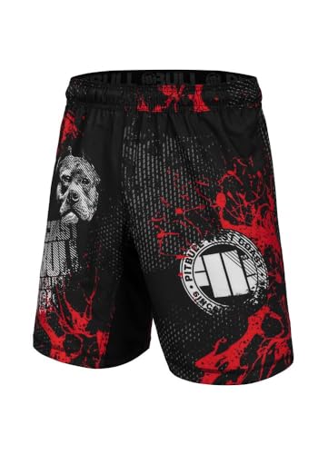 PITBULL Herren Sport Shorts Kurze Hose Bequeme und Schnell Trocknende Sportshorts Pit Bull West Coast Performance Pro Plus Sporthose Blood Dog M von PITBULL
