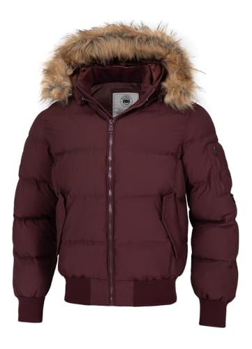 PITBULL Herren Stepp-Winterjacke mit Abnehmbarer Kapuze Burnt Männliche Winter-Steppjacke Winter-Steppjacke Kapuze mit Fell XL von PITBULL