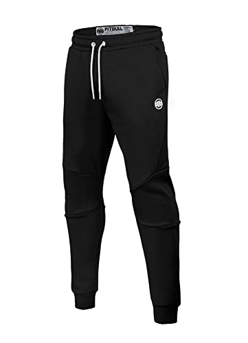 PITBULL - Jogginghose Herren Lang Oldschool Logo S, Trainingshose Herren Sportlicher Schnitt, Sporthose Lang mit Spitz Zulaufenden, Sweatpants, Activewear von PITBULL