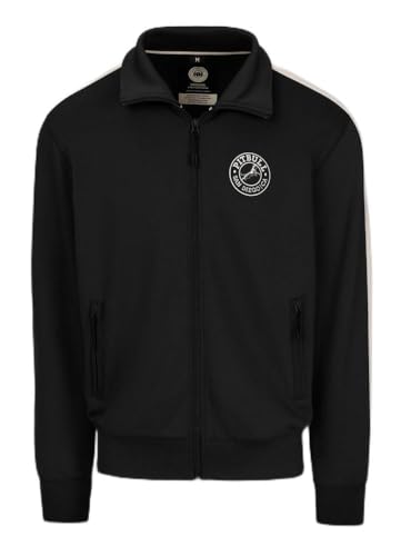 PITBULL Herren Sweatshirt mit Reißverschluss und Aufdruck auf der Rückseite Männer Sweatjacke mit Stehkragen Oldschool SAN Diego CA Sweatshirts Zipper Jacke Oldschool Stil Blouson Strickjacke L von PITBULL