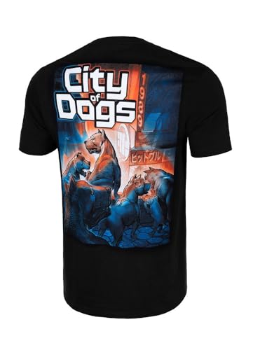 PITBULL Herren T-Shirt Klassischer Regularer Schnitt Tshirt Männer Pit Bull West Coast City of Dogs 24 Sommer Outfit T-Shirt mit Aufdruck von Hunden in der Stadt M von PITBULL
