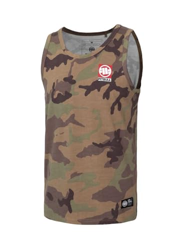 PITBULL Herren Tanktop T-Shirt ohne Ärmel Männer Tshirts ärmellose Tank Top Pit Bull West Coast Slim Fit Schnitt Small Hilltop Tshirt mit Tarnmuster Sommer Gym 3XL von PITBULL