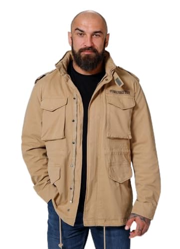 PITBULL Herren Übergangsjacke Baumwolle Feldjacke Militärschnitt M65 Männer Jacke Lange Übergangsjacke aus Baumwoll Sweatjacke XXL von PITBULL