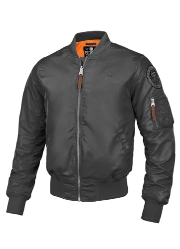 PITBULL - Jacke Herren im Flyers Bomber Stil, Bomberjacke mit Logo, Bequeme Übergangsjacke, Männer Bomber Jacke, Activewear Fliegerjacke - S von PITBULL