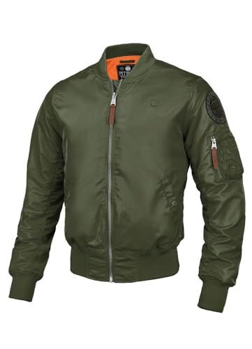 PITBULL - Jacke Herren im Flyers Bomber Stil, Bomberjacke mit Logo, Bequeme Übergangsjacke, Männer Bomber Jacke, Activewear Fliegerjacke - XXL von PITBULL