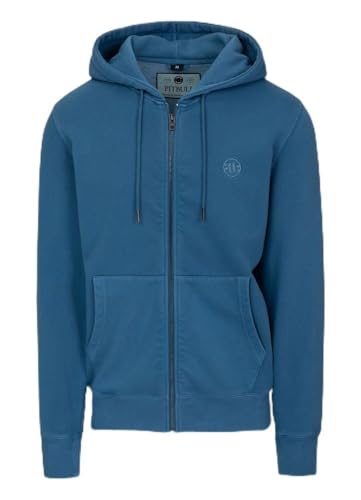 PITBULL - Sweatshirt Herren mit Kapuze Washed Lancaster II, Sweatshirt mit Reißverschluss, Hoodie mit Zip, Kapuzenpullover mit Reißverschluss, Zipper Jacke, Kapuzenjacke, Sweatjacke von PITBULL