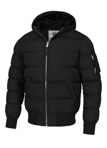 PITBULL - Winterjacke Herren mit Steppung Gopher, Jacke Herren mit Kapuze, Männer Steppjacke, Bequeme Windjacke, Windbreaker mit Reißverschluss, Jacke Winter, M von PITBULL